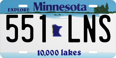 MN license plate 551LNS