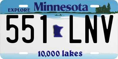 MN license plate 551LNV
