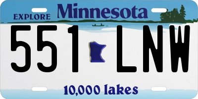 MN license plate 551LNW