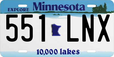 MN license plate 551LNX