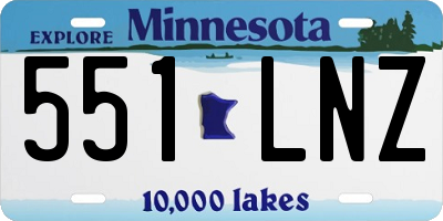 MN license plate 551LNZ