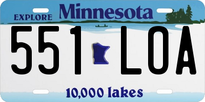 MN license plate 551LOA
