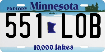 MN license plate 551LOB