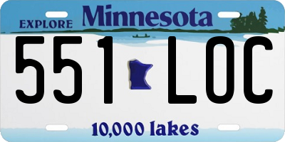 MN license plate 551LOC
