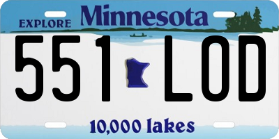 MN license plate 551LOD