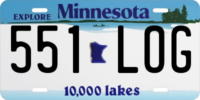 MN license plate 551LOG