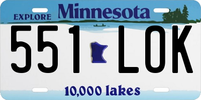 MN license plate 551LOK