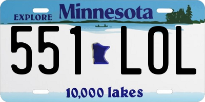 MN license plate 551LOL