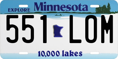MN license plate 551LOM