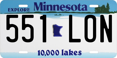 MN license plate 551LON