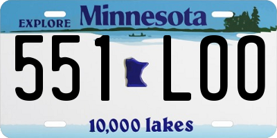 MN license plate 551LOO