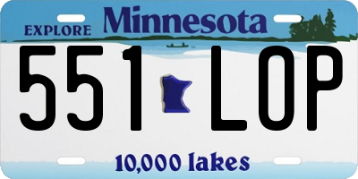 MN license plate 551LOP