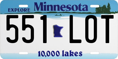 MN license plate 551LOT
