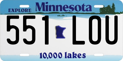MN license plate 551LOU