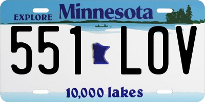 MN license plate 551LOV