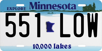 MN license plate 551LOW