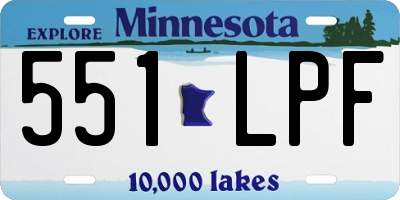 MN license plate 551LPF