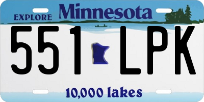 MN license plate 551LPK