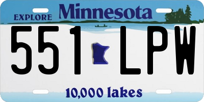 MN license plate 551LPW