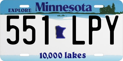 MN license plate 551LPY