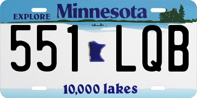 MN license plate 551LQB