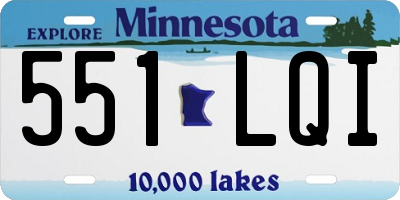 MN license plate 551LQI