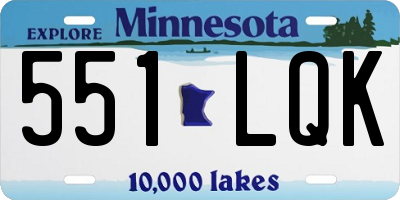 MN license plate 551LQK