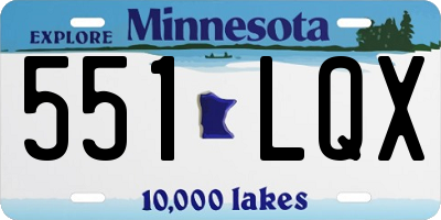 MN license plate 551LQX