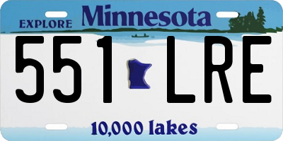 MN license plate 551LRE