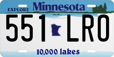 MN license plate 551LRO