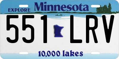MN license plate 551LRV