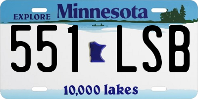 MN license plate 551LSB
