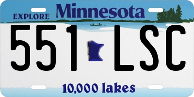 MN license plate 551LSC