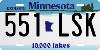 MN license plate 551LSK