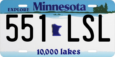 MN license plate 551LSL