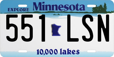 MN license plate 551LSN