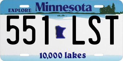 MN license plate 551LST