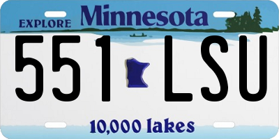 MN license plate 551LSU