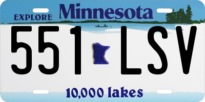 MN license plate 551LSV