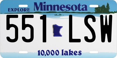 MN license plate 551LSW