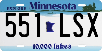 MN license plate 551LSX