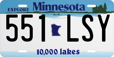 MN license plate 551LSY