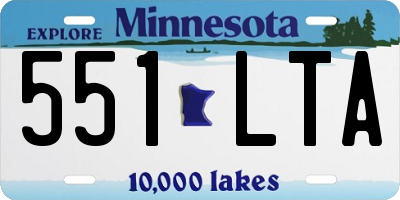 MN license plate 551LTA