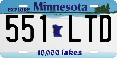 MN license plate 551LTD