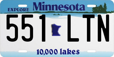 MN license plate 551LTN