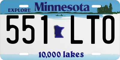 MN license plate 551LTO