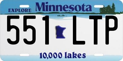 MN license plate 551LTP