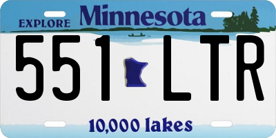 MN license plate 551LTR