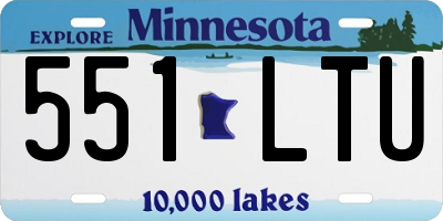 MN license plate 551LTU