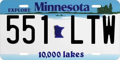 MN license plate 551LTW